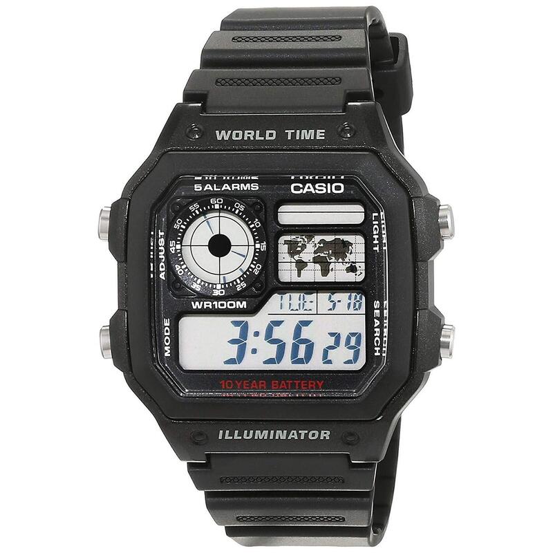 Casio Digital Hommes Noir / Noir AE-1200WH-1AVEF