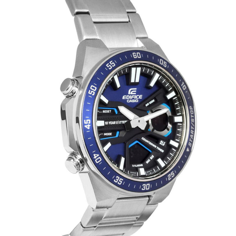 Casio Analoog en digitaal  Horloge Zilverkleurig/Blauw EFV-C110D-2AVEF