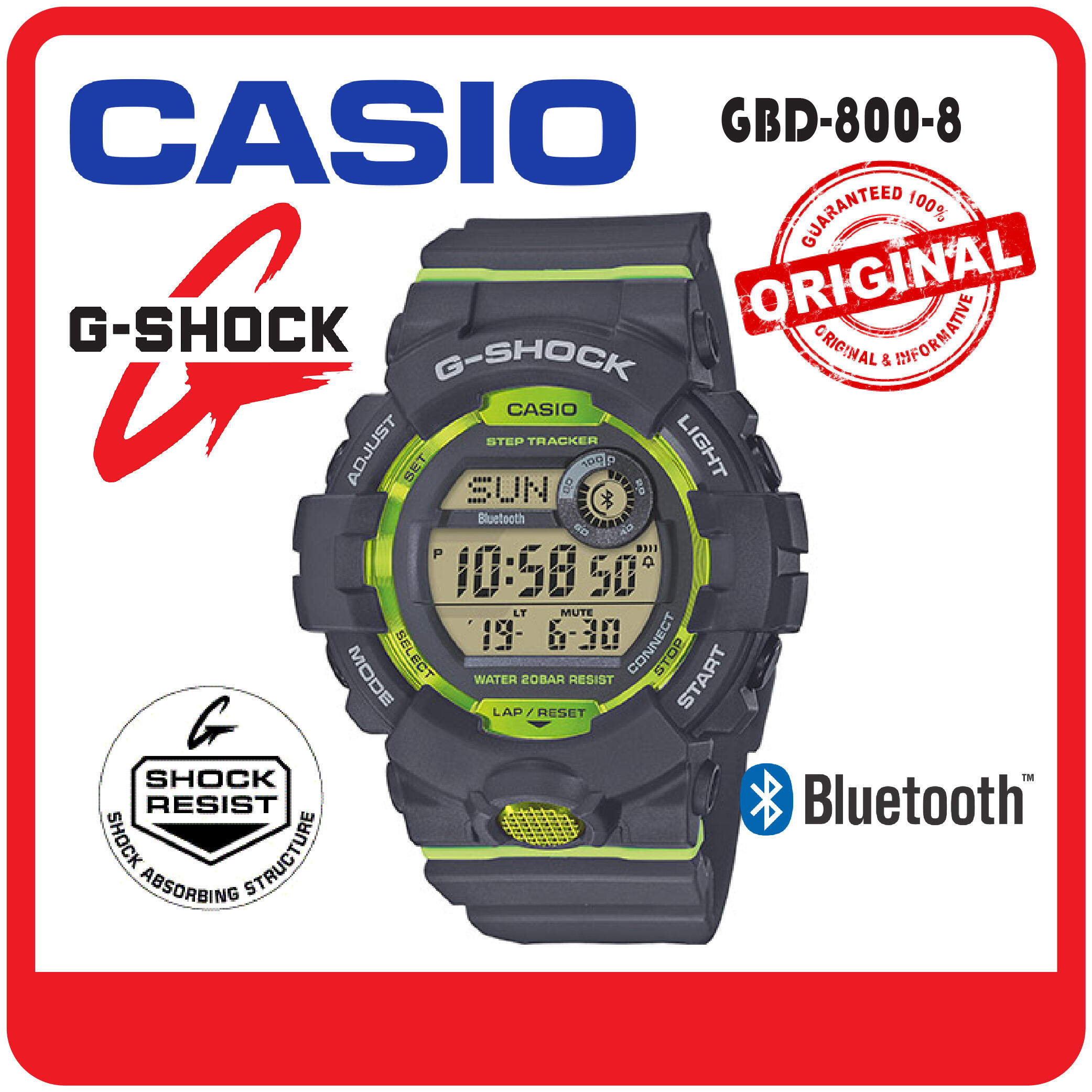 Relógio masculino Casio GBD-800-8ER 6/6