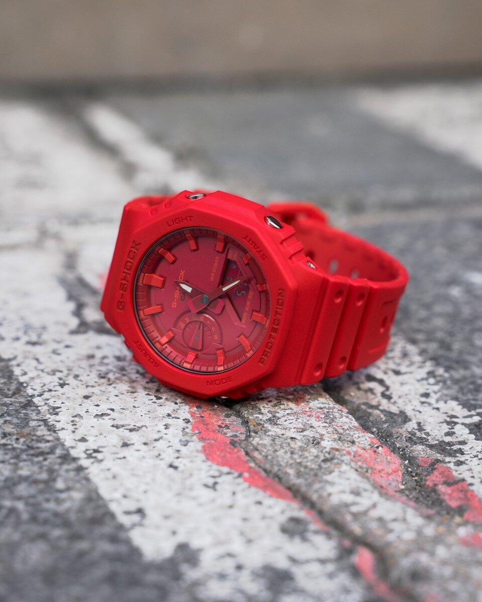 Casio Analog Digital Uhr Rot/Rot GA-2100-4AER 4/6