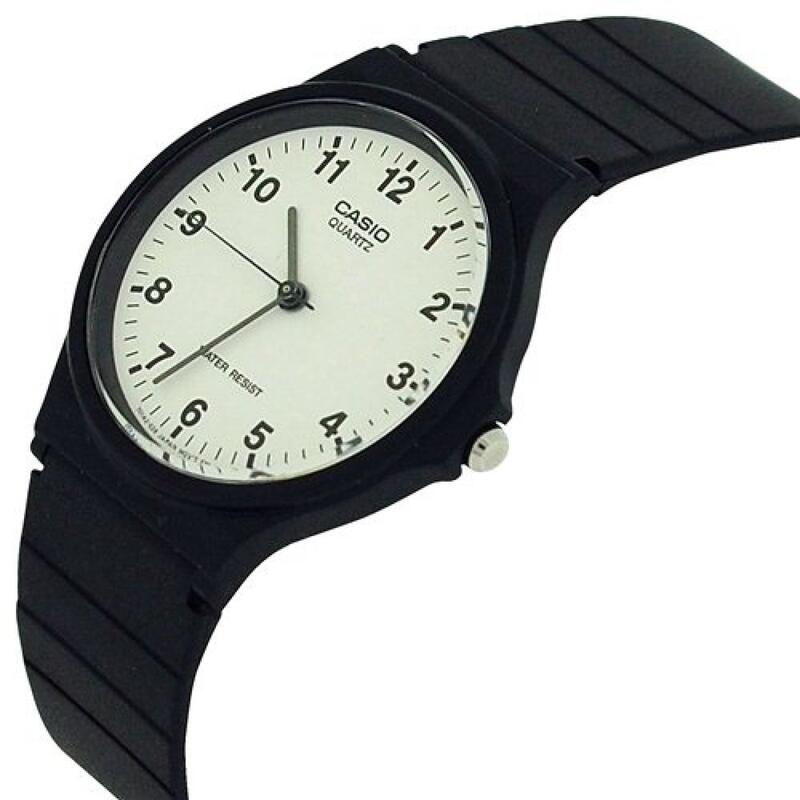 Casio Analogique Unisexe Blanc / Noir MQ-24-7BLLEG