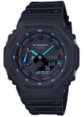 Casio analoog en digitaal horloge zwart/zwart ga-2100-1a2er