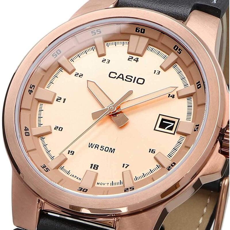 Casio Analogique Hommes Ip-rosé / Marron MTP-E173RL-5AVEF