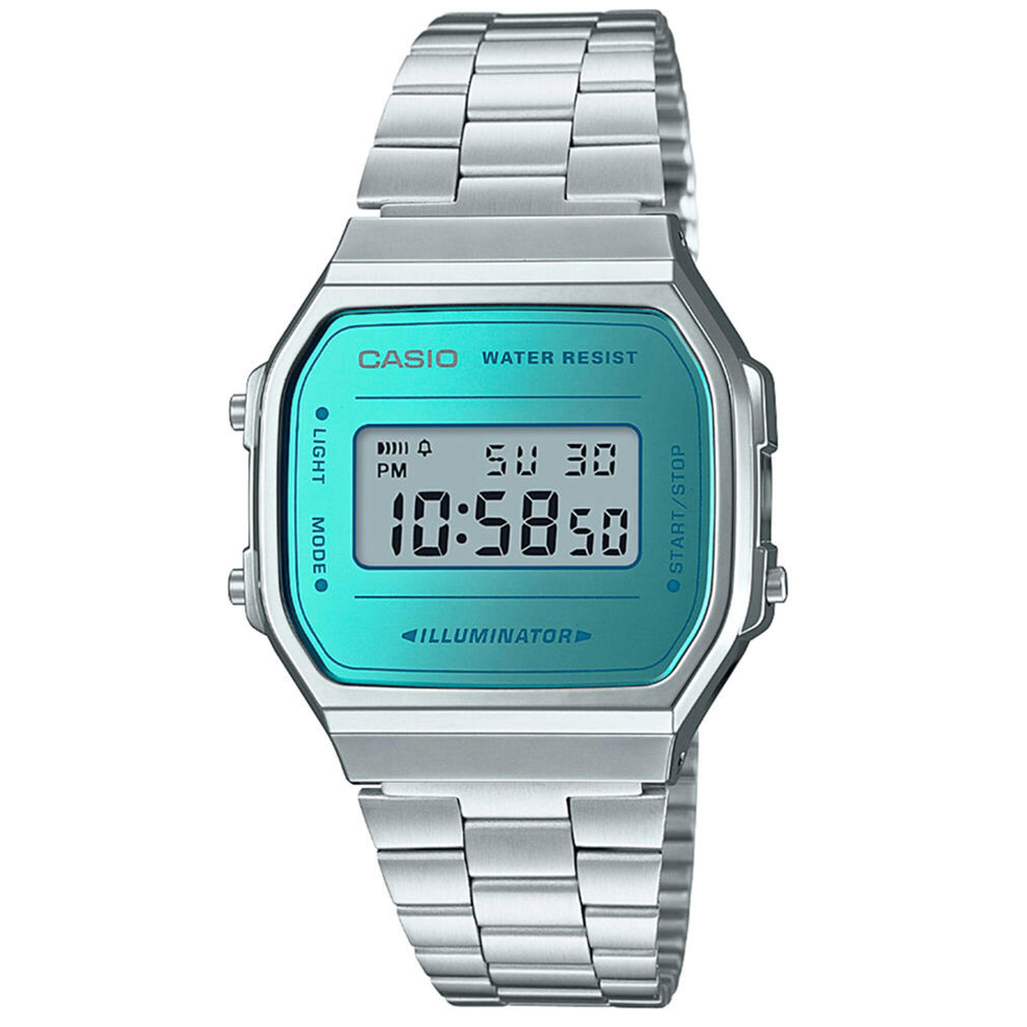 Casio Digital Unisexe Bleu / Argent A168WEM-2EF