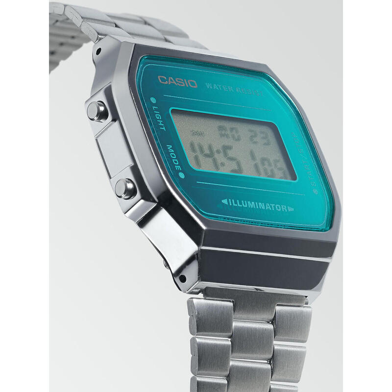 Casio Digital Unisexe Bleu / Argent A168WEM-2EF