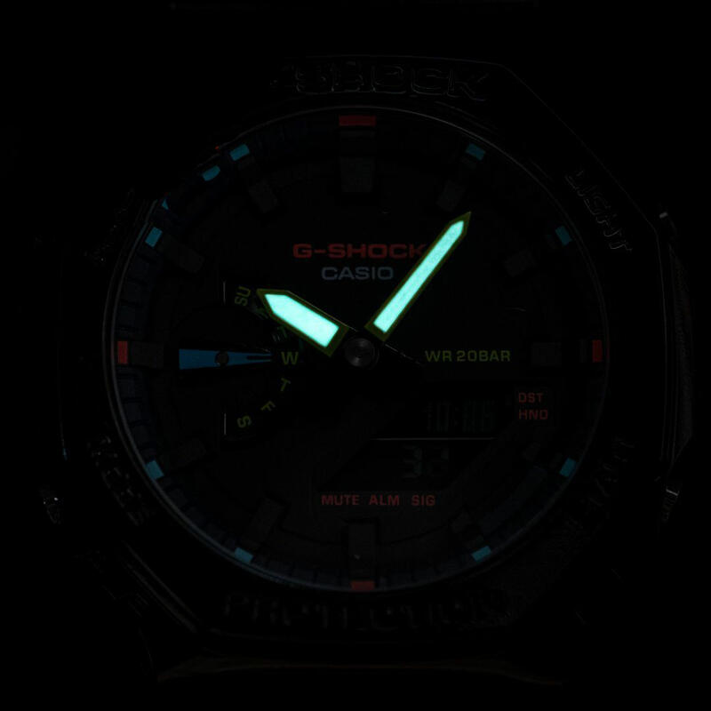 Casio Analoog en digitaal  Horloge Zwart/Zwart GA-2100RGB-1AER