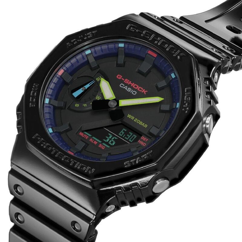 Casio Analoog en digitaal  Horloge Zwart/Zwart GA-2100RGB-1AER