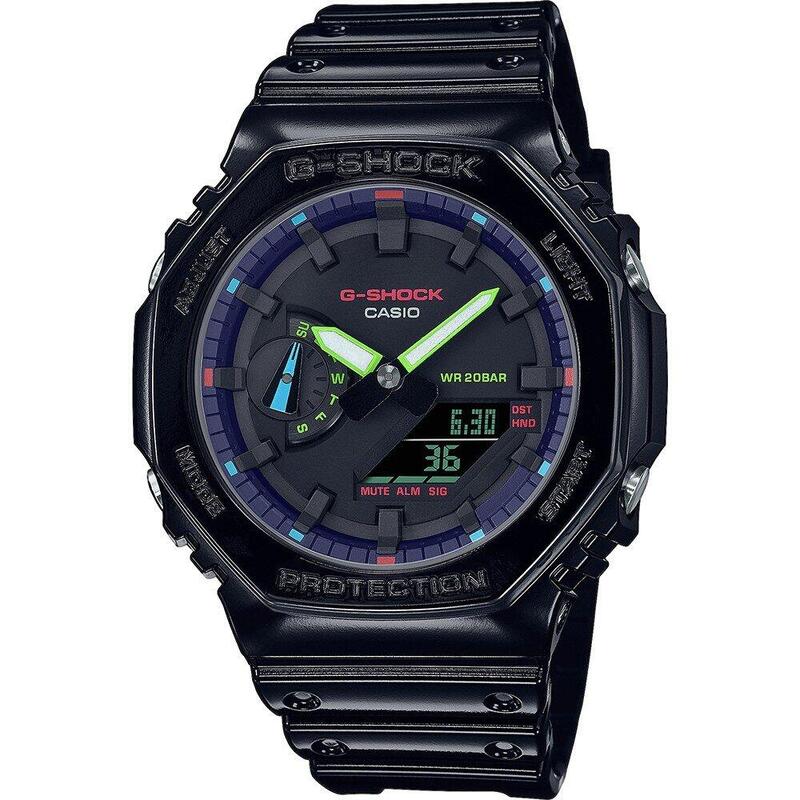 Casio Analoog en digitaal  Horloge Zwart/Zwart GA-2100RGB-1AER