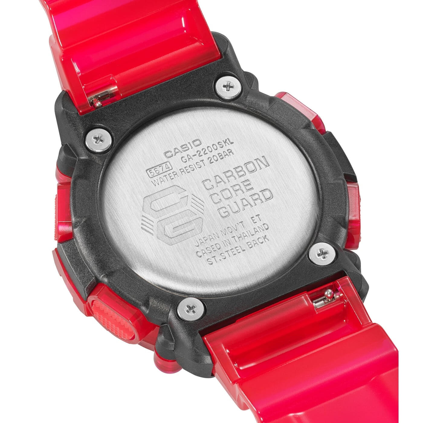 Casio Analog Digital Uhr Rot/Schwarz GA-2200SKL-4AER 4/6