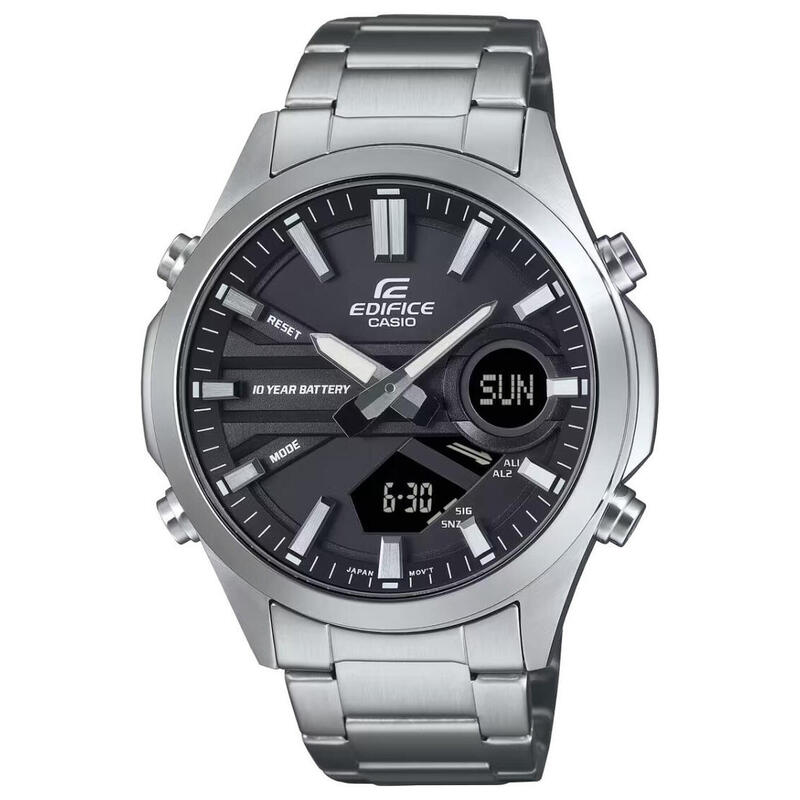 Casio Analoog en digitaal  Horloge Zilverkleurig/Zwart EFV-C120D-1AEF