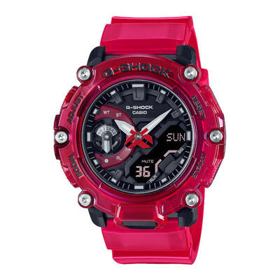Casio analoog en digitaal horloge rood/zwart ga-2200skl-4aer