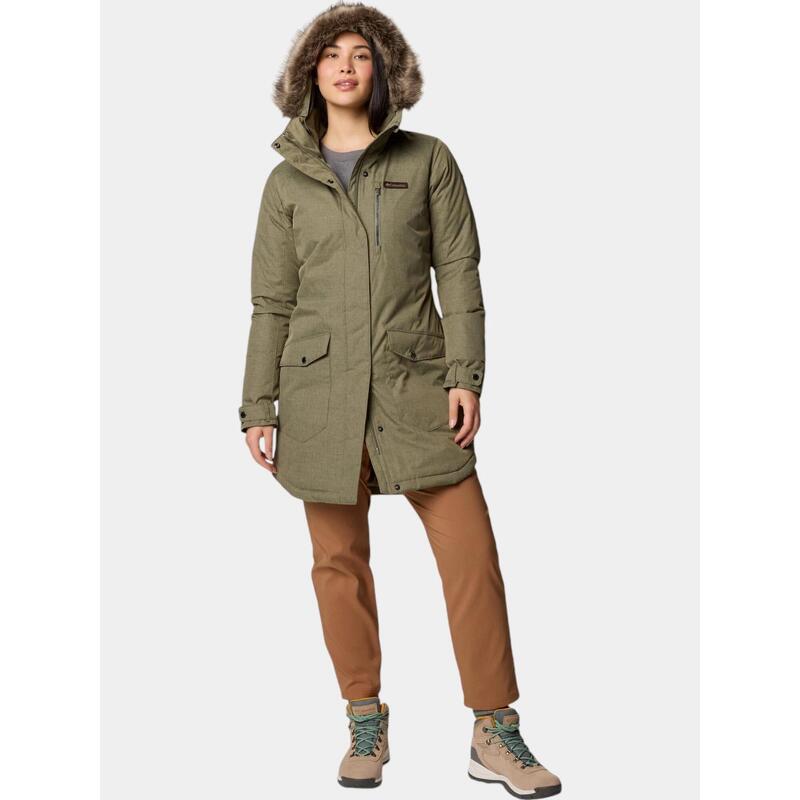 Jacheta de iarna Suttle Mountain Long Insulated Jacket - verde femei