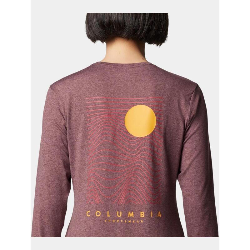 Tricou cu maneci lungi sport Sloan Ridge Graphic Long Sleeve Shirt - rosu femei