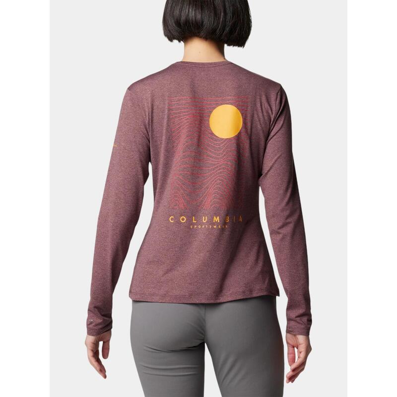 Tricou cu maneci lungi sport Sloan Ridge Graphic Long Sleeve Shirt - rosu femei