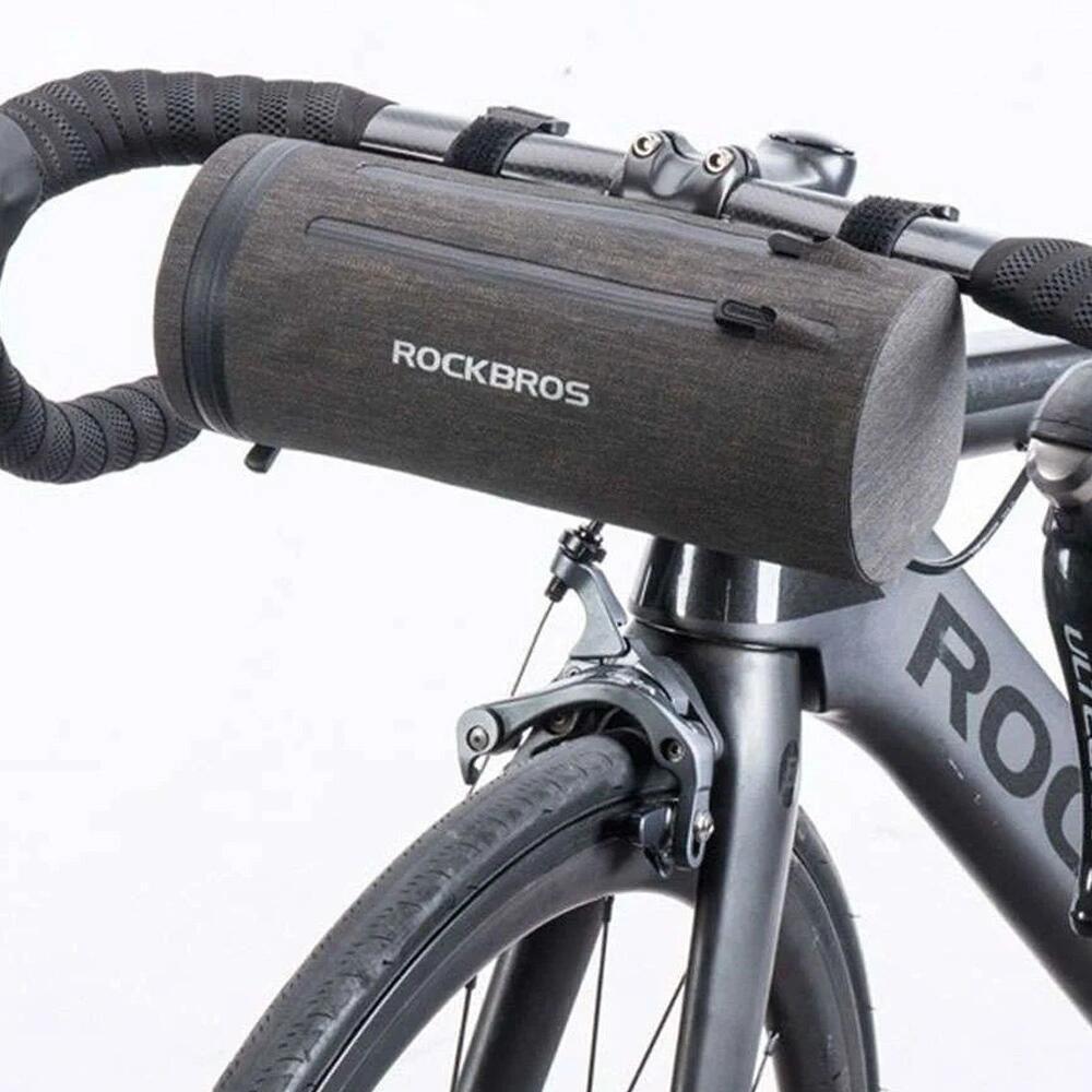 Bolsa de guiador impermeável rockbros as-051 - preto