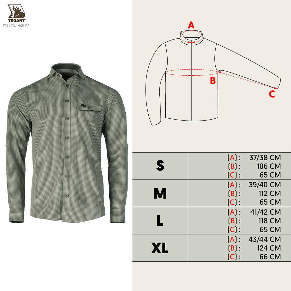 Herren Jagdhemd Tagart Boar Green SLIM mit Modal 2/4