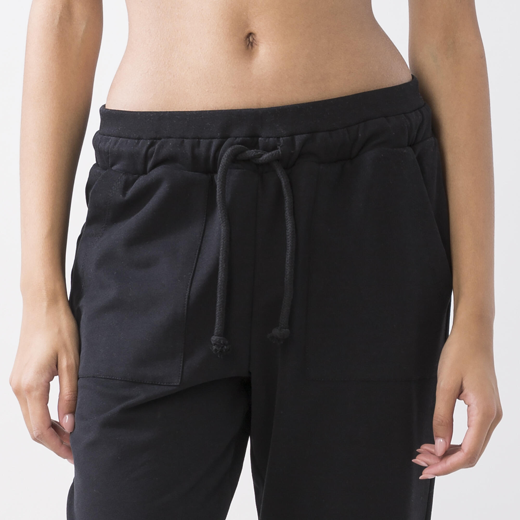 PANTALONE CREATIVITY IN FELPA MODAL NERO COTONE, MODAL, ELASTAN 6/6