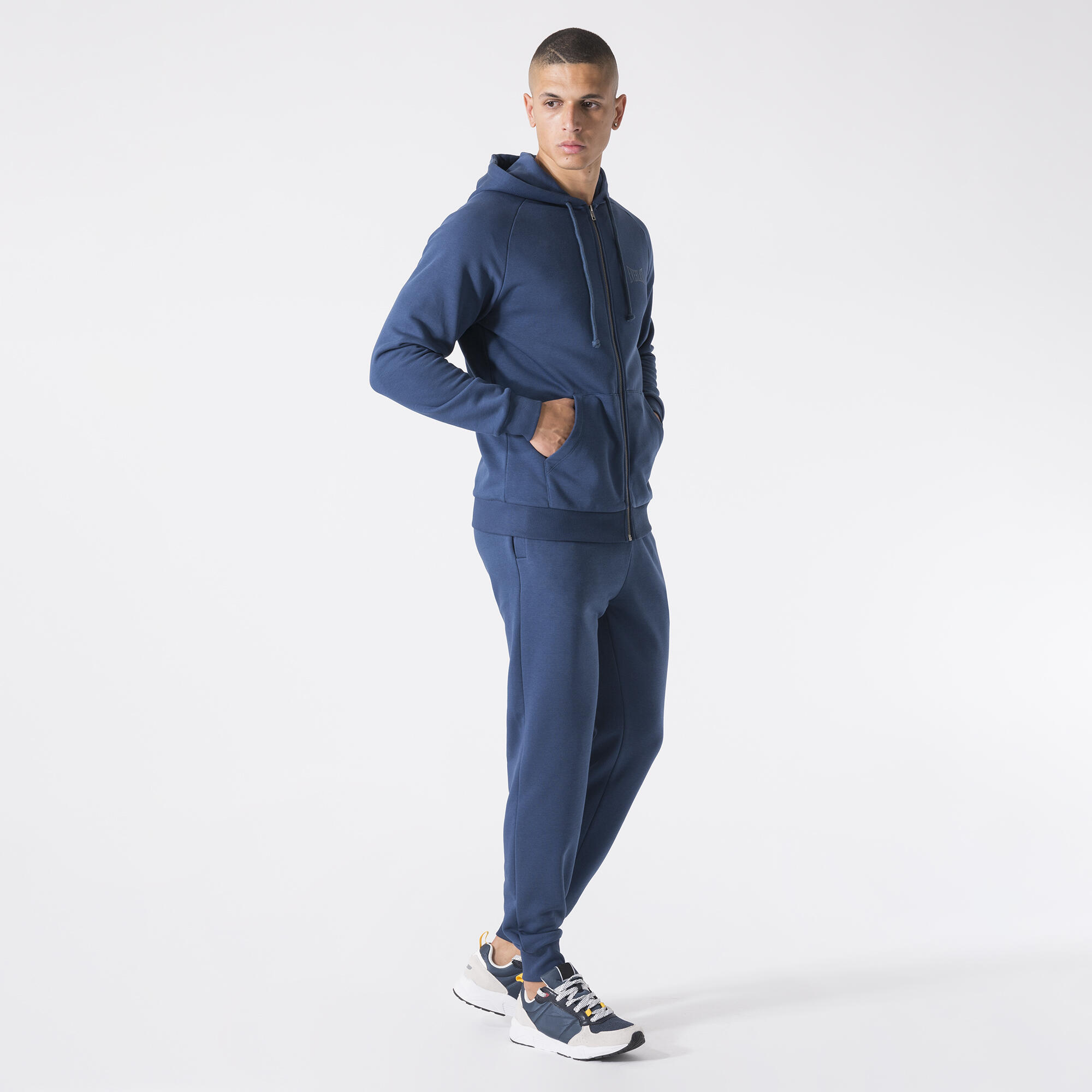 CHAQUETA CON CAPUCHA DE FELPA AZUL TORMENTOSO ALGODÓN, POLIÉSTER 3/6
