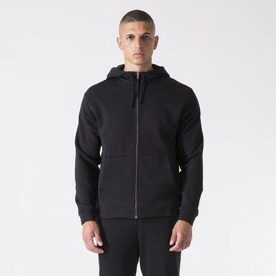 GIACCA CON CAPPUCCIO IN FELPA BLACK COTONE. POLIESTERE