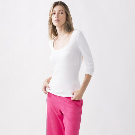 MAGLIA IN COSTINA STRETCH DYNAMIC WOLRD Bianco ottico COTONE MODAL ELASTAN