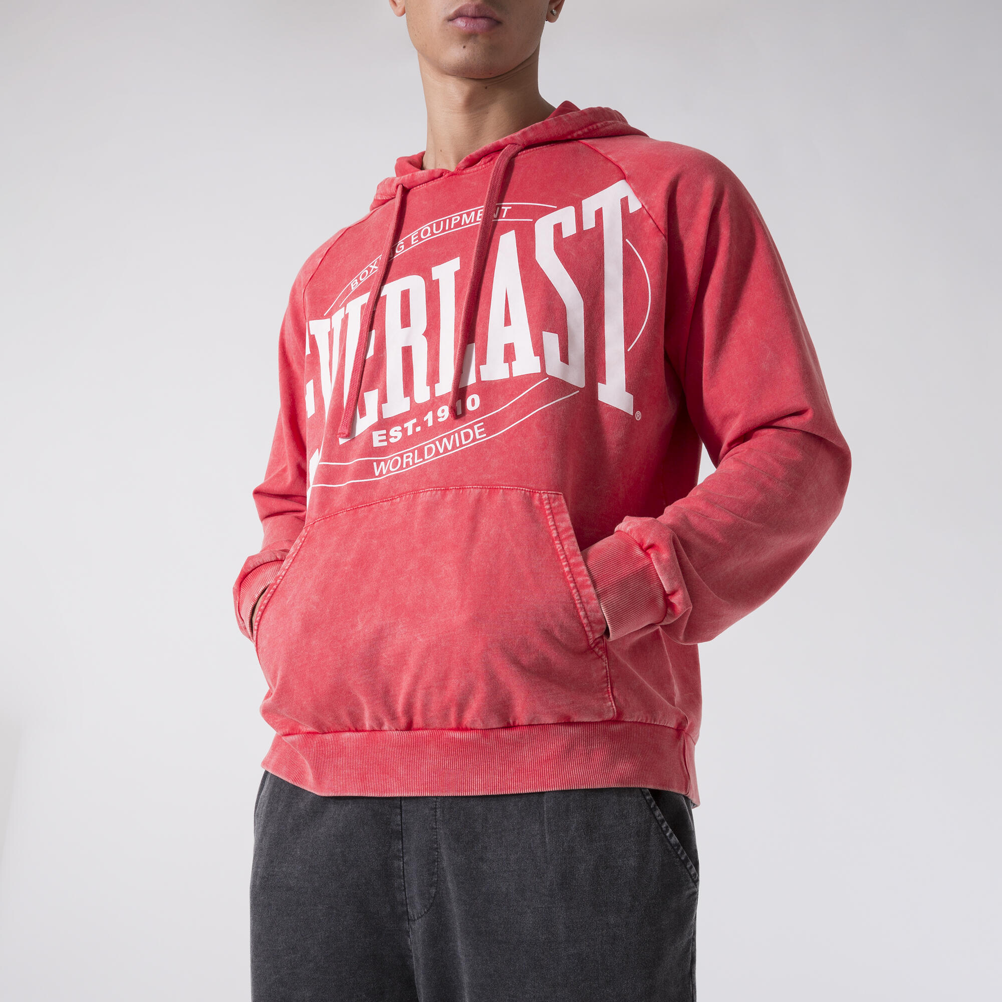 FELPA CAPPUCCIO TRAINING AND BOXING Rosso Fiamma COTONE 4/6