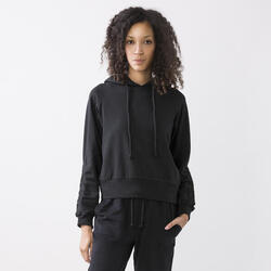 SWEAT À CAPUCHE BLACK COTON, MODAL, ÉLASTHANE