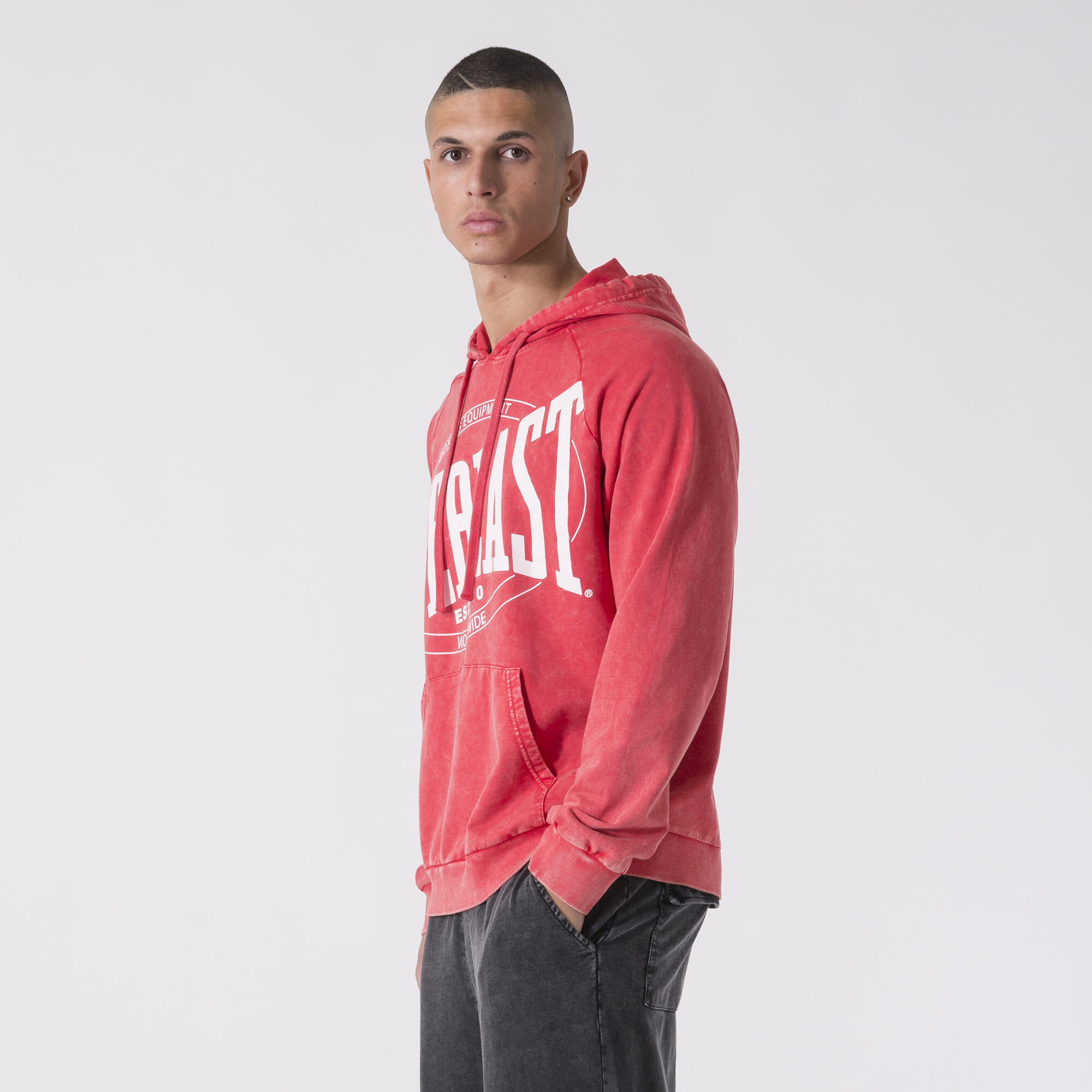 FELPA CAPPUCCIO TRAINING AND BOXING Rosso Fiamma COTONE 2/6