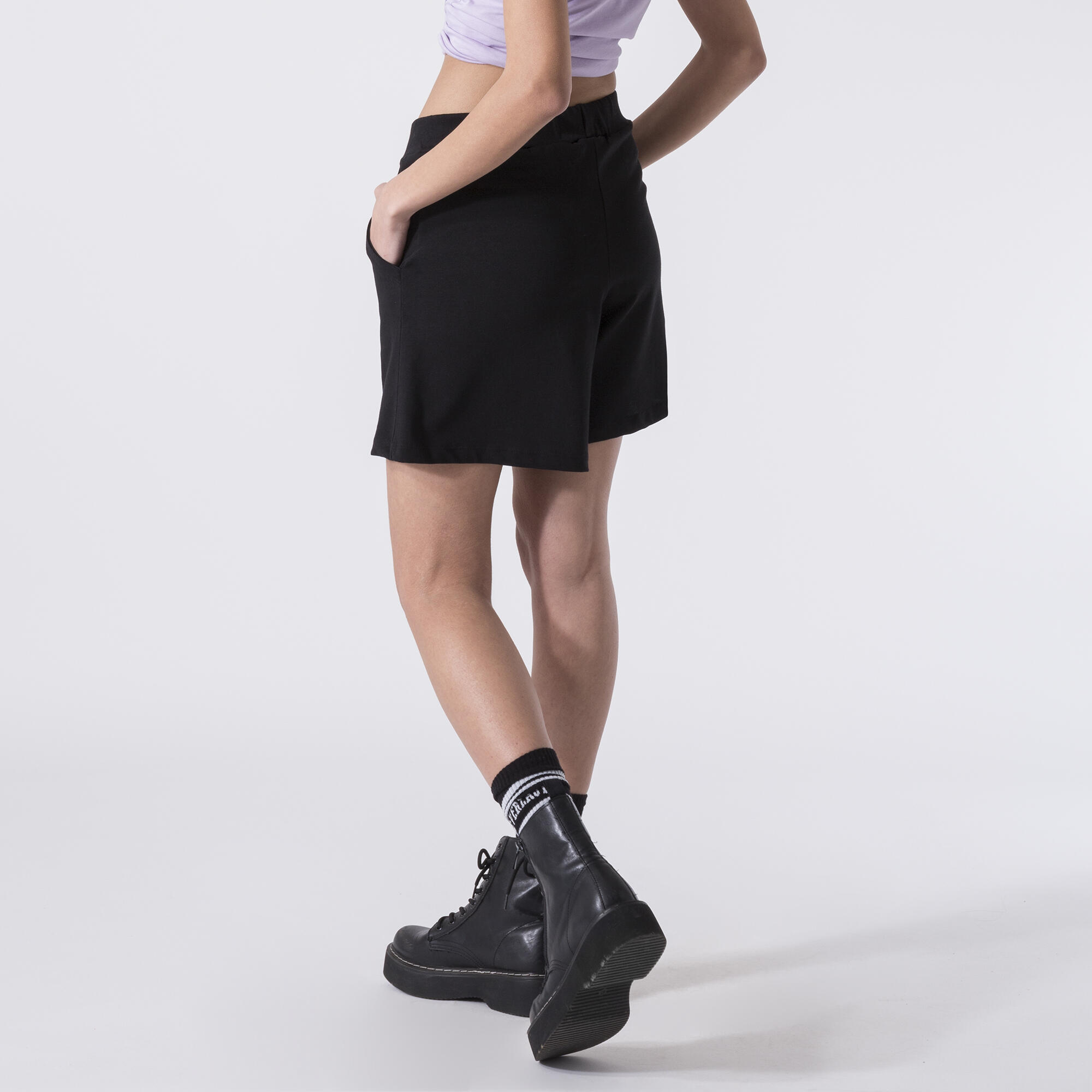 SHORT DE SPORT EN JERSEY ÉPAIS NOIR COTON 2/6