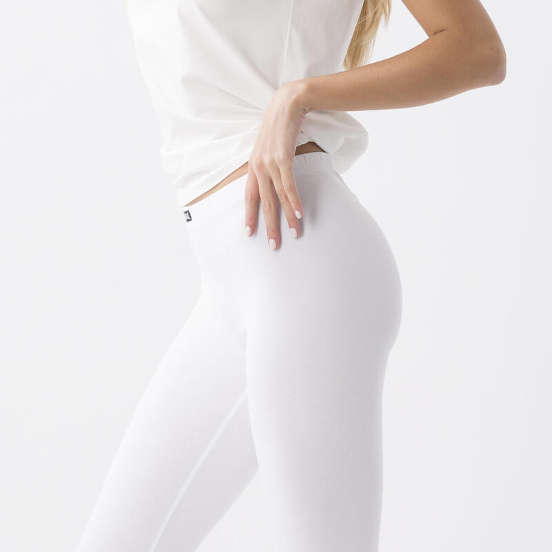 LEGGINGS EN JERSEY EXTENSIBLE OPTICAL WHITE COTON, ÉLASTHANE