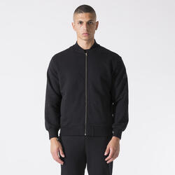 BOMBER EN SWEAT À CAPUCHE BLACK COTON, POLYESTER
