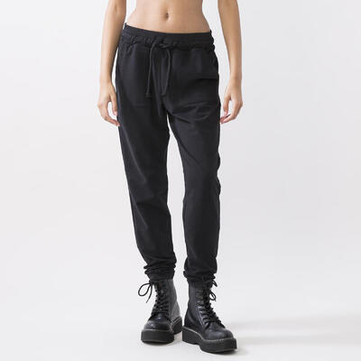 PANTALONE CREATIVITY IN FELPA MODAL NERO COTONE MODAL ELASTAN