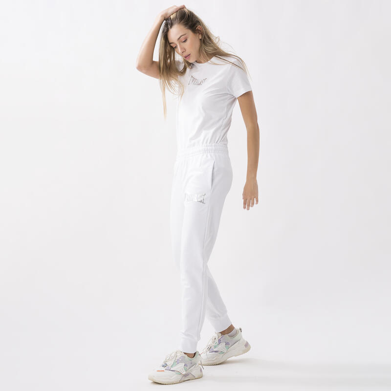 PANTALON SPORTIF AVEC POIGNET OPTICAL WHITE COTON, ÉLASTHANE