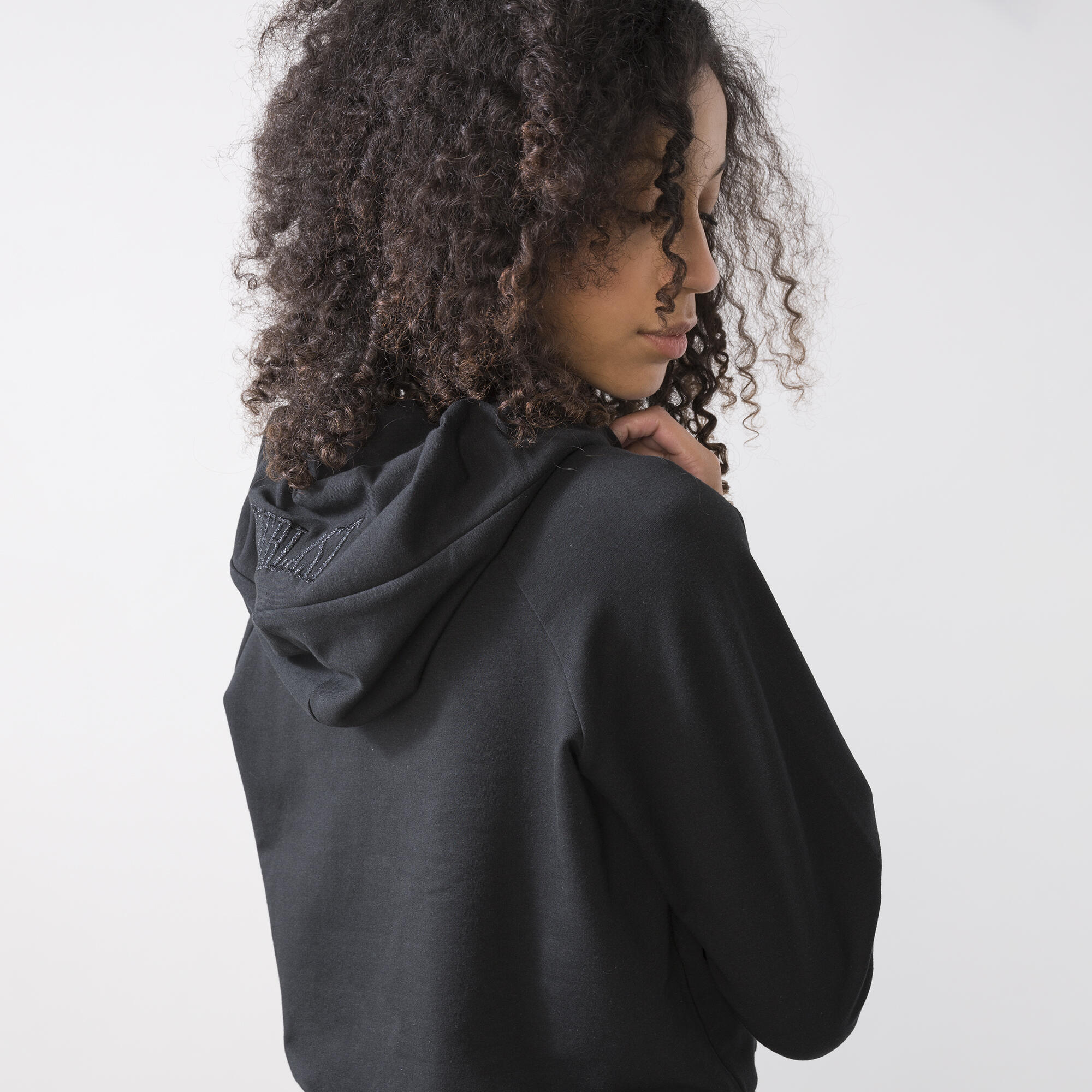 HOODIE ZWART KATOEN, MODAAL, ELASTAAN 5/6