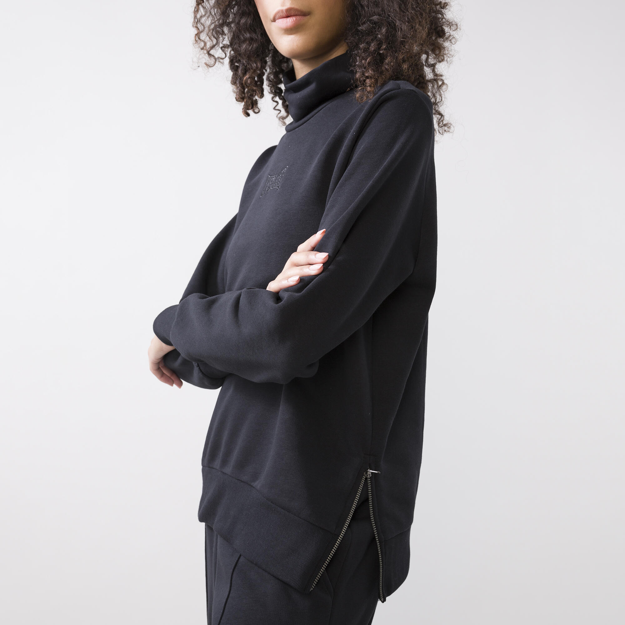 HOCHGESCHLOSSENES SWEATSHIRT SCHWARZ BAUMWOLLE, POLYESTER 4/6