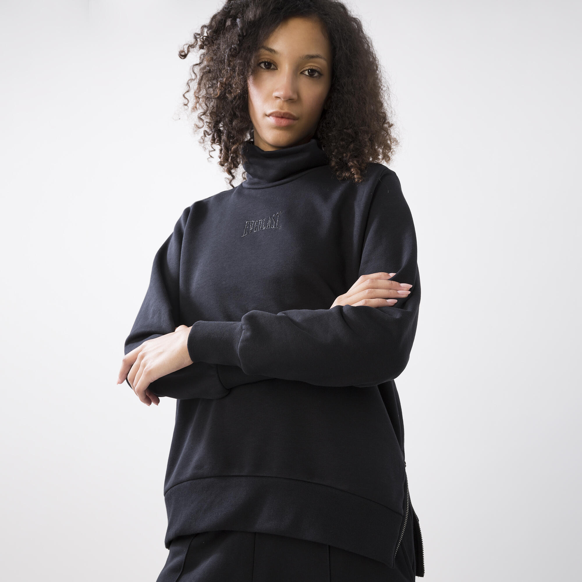 HOCHGESCHLOSSENES SWEATSHIRT SCHWARZ BAUMWOLLE, POLYESTER 6/6