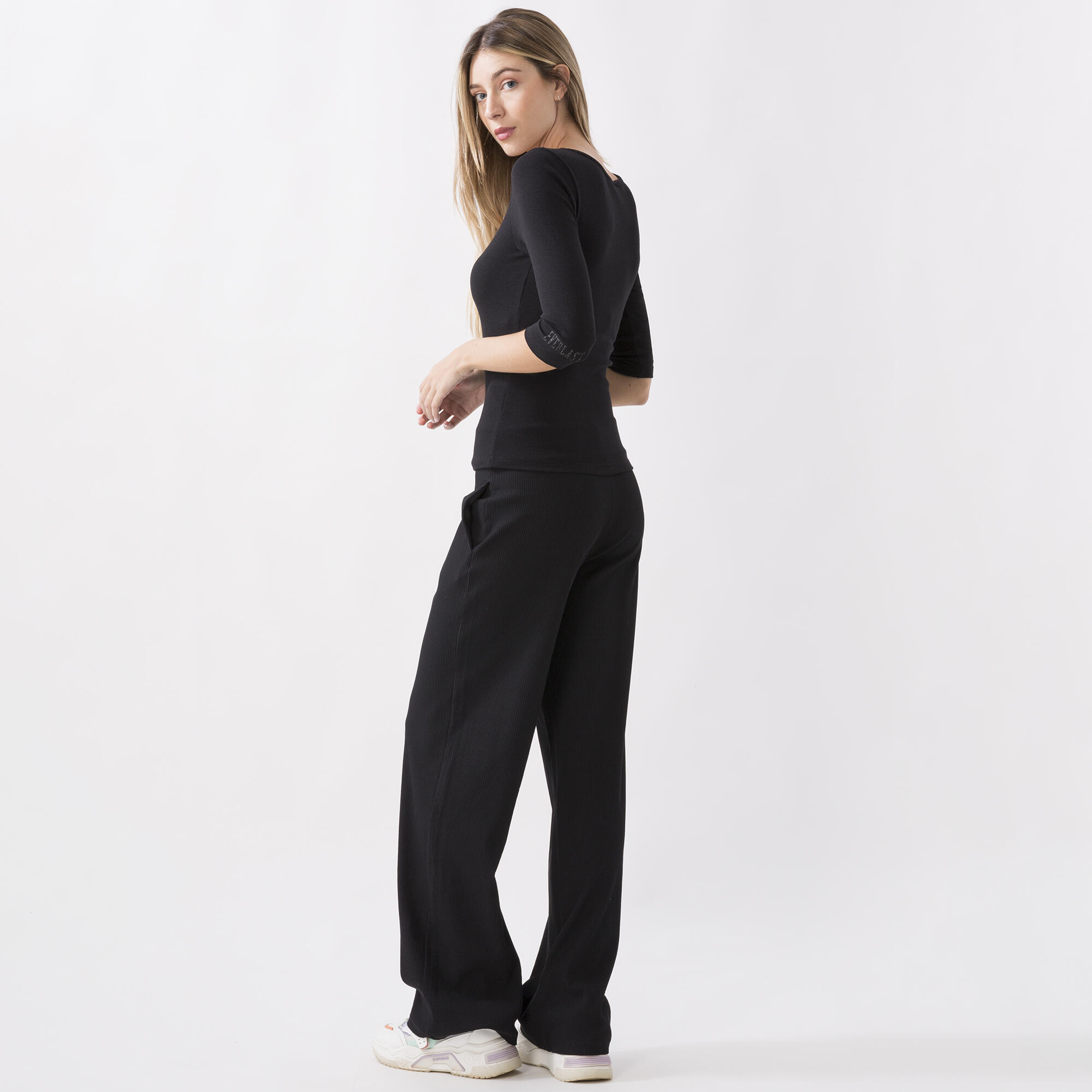 MAGLIA IN COSTINA STRETCH DYNAMIC WOLRD NERO COTONE, MODAL, ELASTAN 5/6