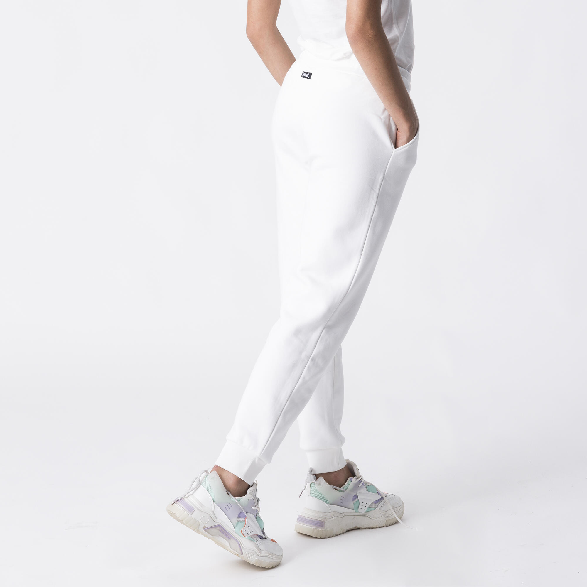 PANTALONE IN FELPA CON ELASTICO BLANC DE BLANC COTONE, POLIESTERE 5/6