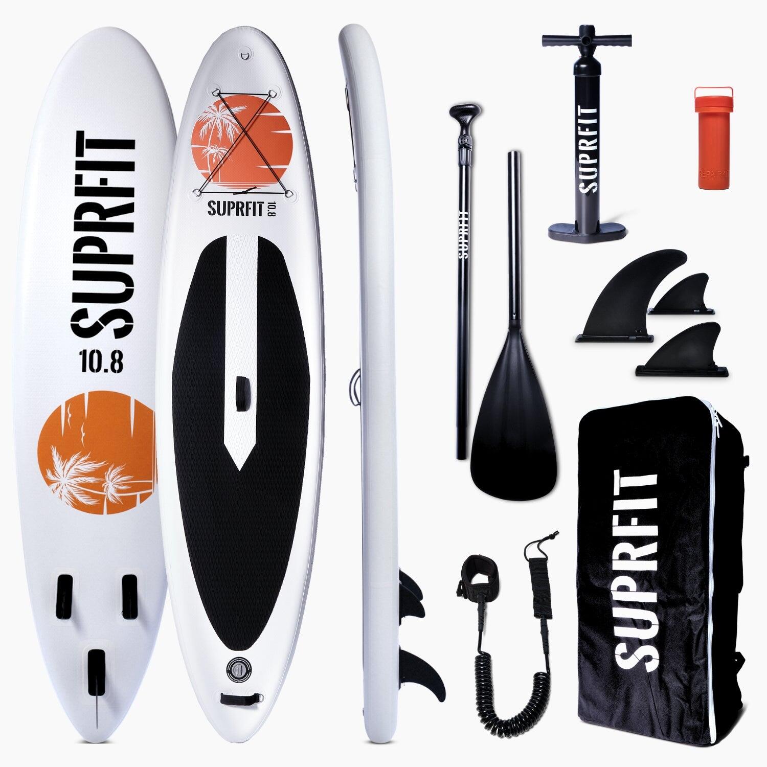 SUPRFIT SUP Board Set aufblasbar - Touring Stand Up Paddle 10'8 Halia WhiteOrange