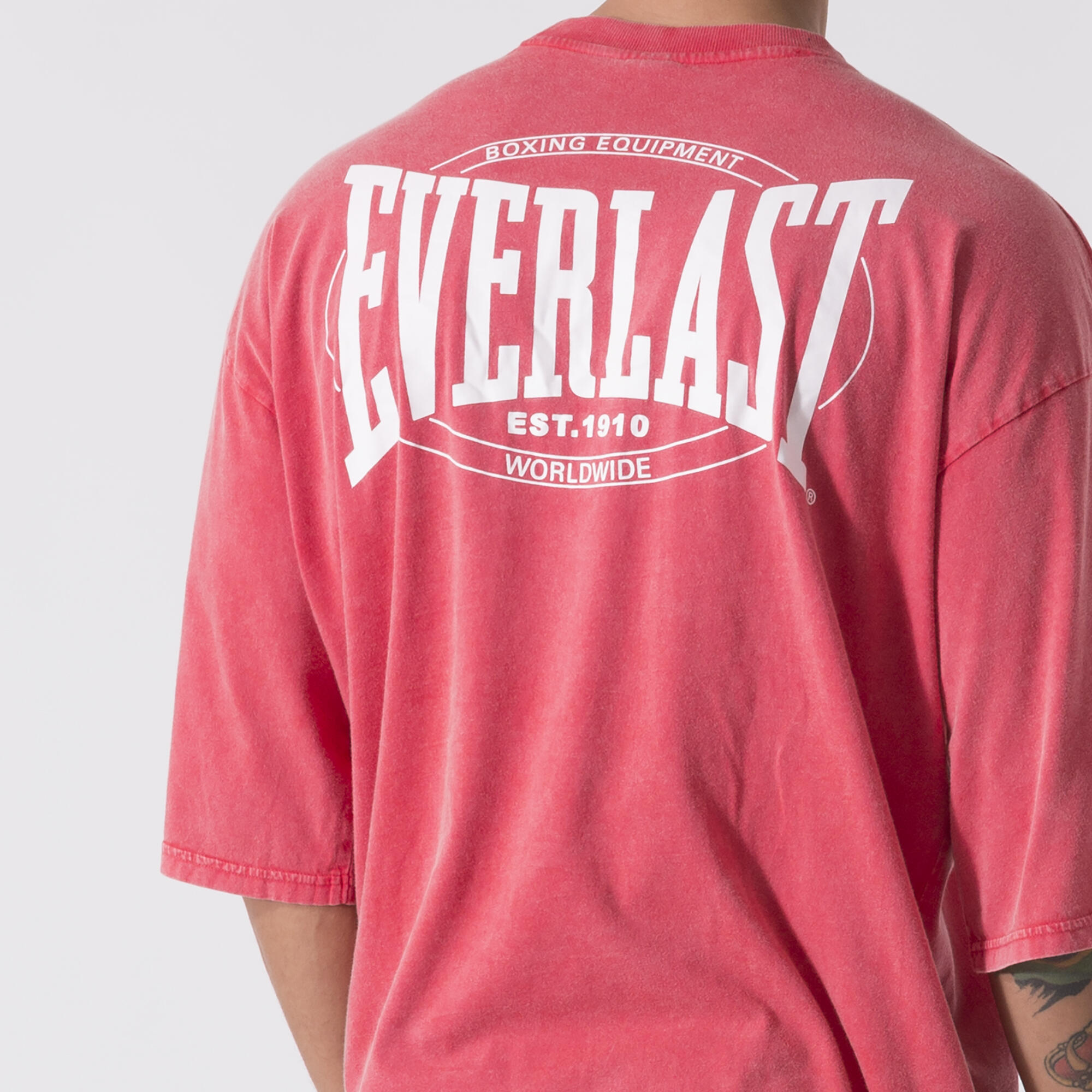 T-SHIRT ENTRAINEMENT ET BOXE AVEC COUPE OVER FIT ROUGE FLAMME COTON 6/6