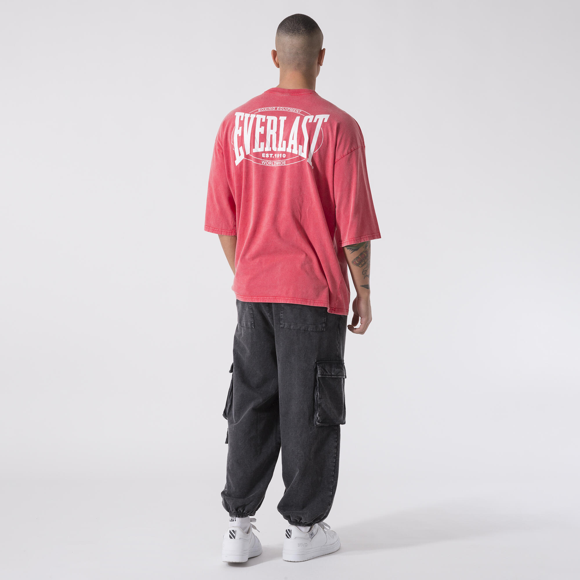 T-SHIRT ENTRAINEMENT ET BOXE AVEC COUPE OVER FIT ROUGE FLAMME COTON 2/6