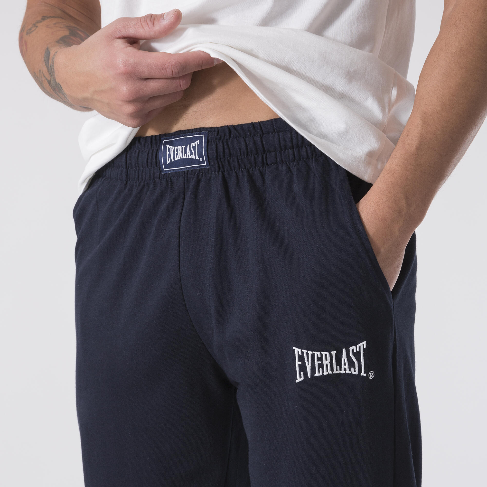 PANTALONE CON POLSINO BLU NAVY COTONE 4/6