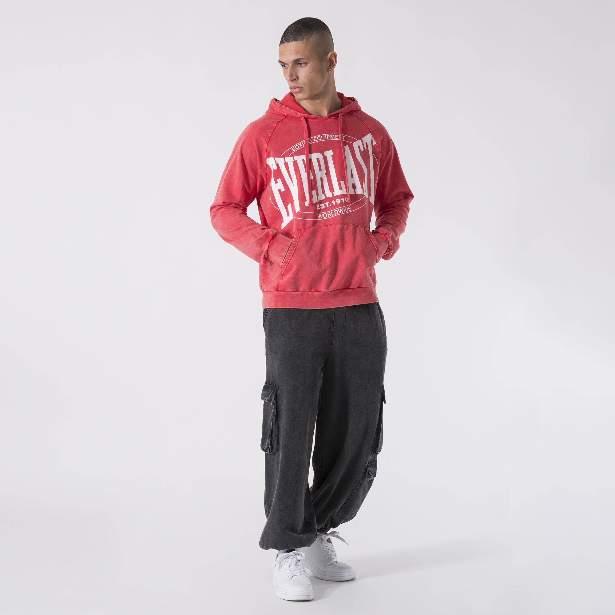 FELPA CAPPUCCIO TRAINING AND BOXING Rosso Fiamma COTONE 3/6