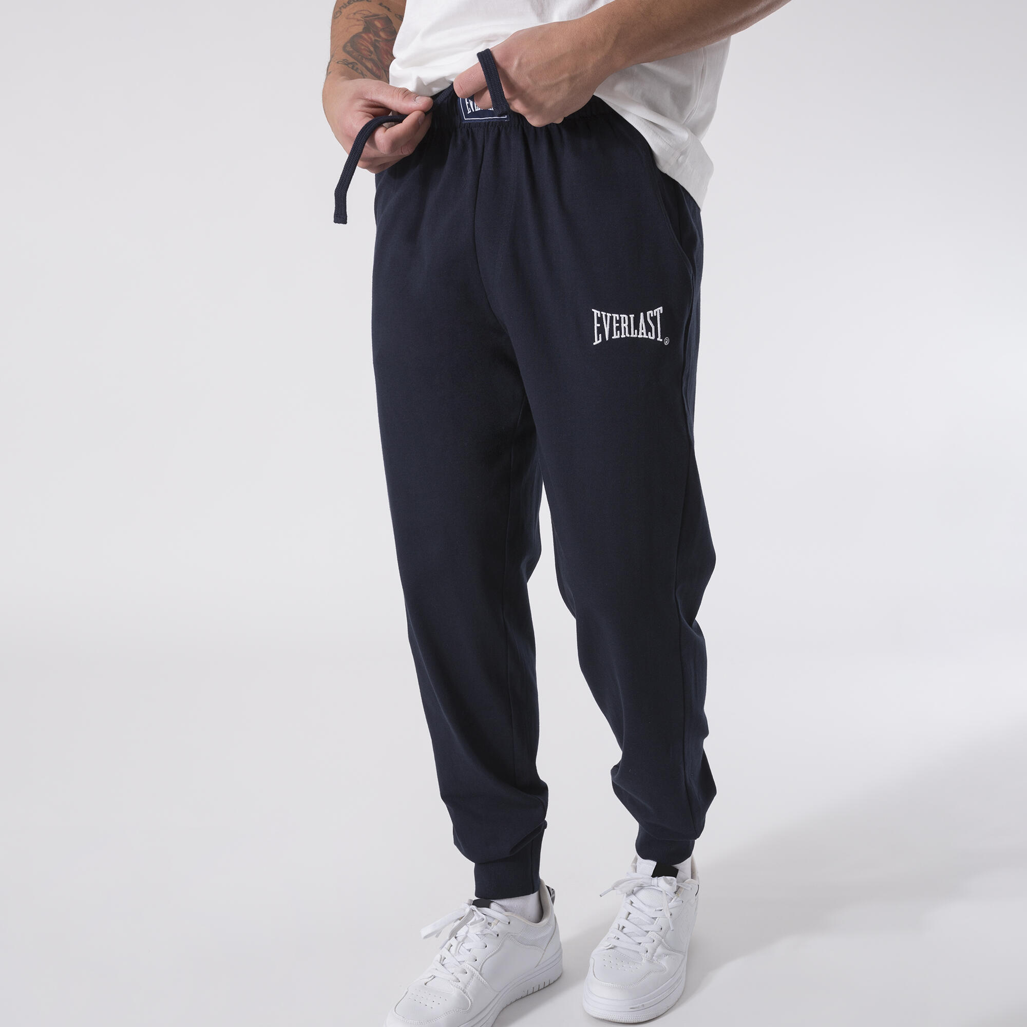 PANTALONE CON POLSINO BLU NAVY COTONE 5/6
