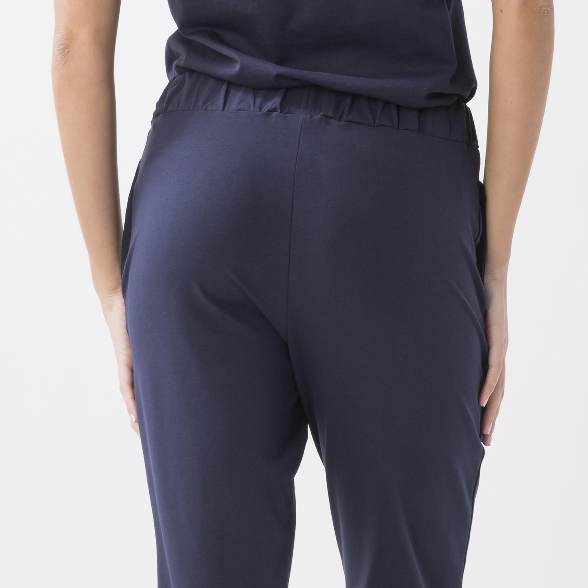 PANTALÓN ESENCIAL EN JERSEY ELÁSTICO AZUL MARINO ALGODÓN, ELASTANO 4/6