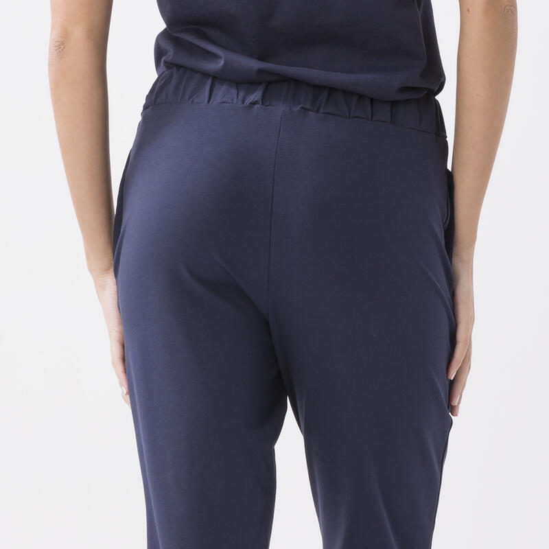 PANTALON ESSENTIEL EN JERSEY STRETCH BLU NAVY COTON, ÉLASTHANE