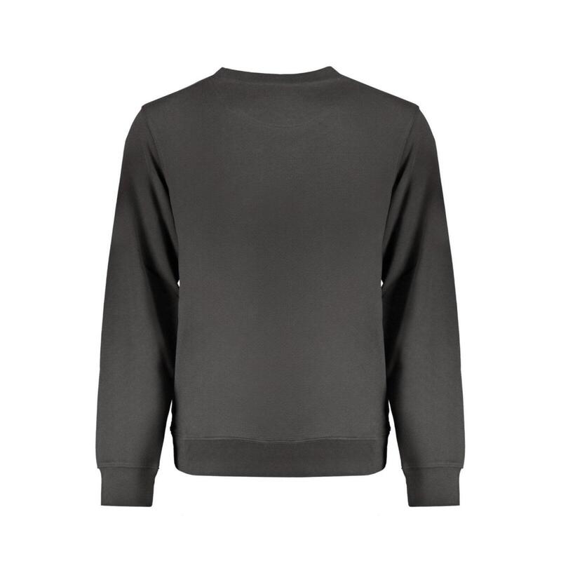 Bluza barbati cu logo fara fermor, Regular fit, la baza gatului, Negru