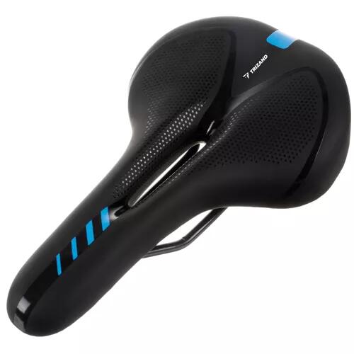 Fahrradsattel Comfort mit Rücklicht - LED - Schwarz/Blau