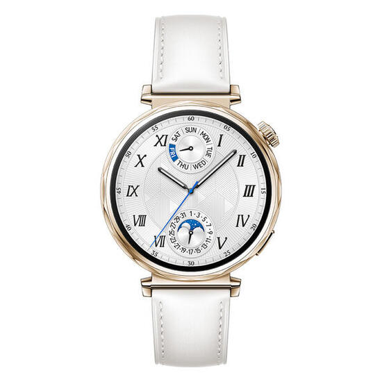 Montre connectée Watch GT 5 41 mm Acier Inoxydable cuir blanche