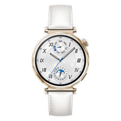 Montre connectée Watch GT 5 41 mm Acier Inoxydable cuir blanche