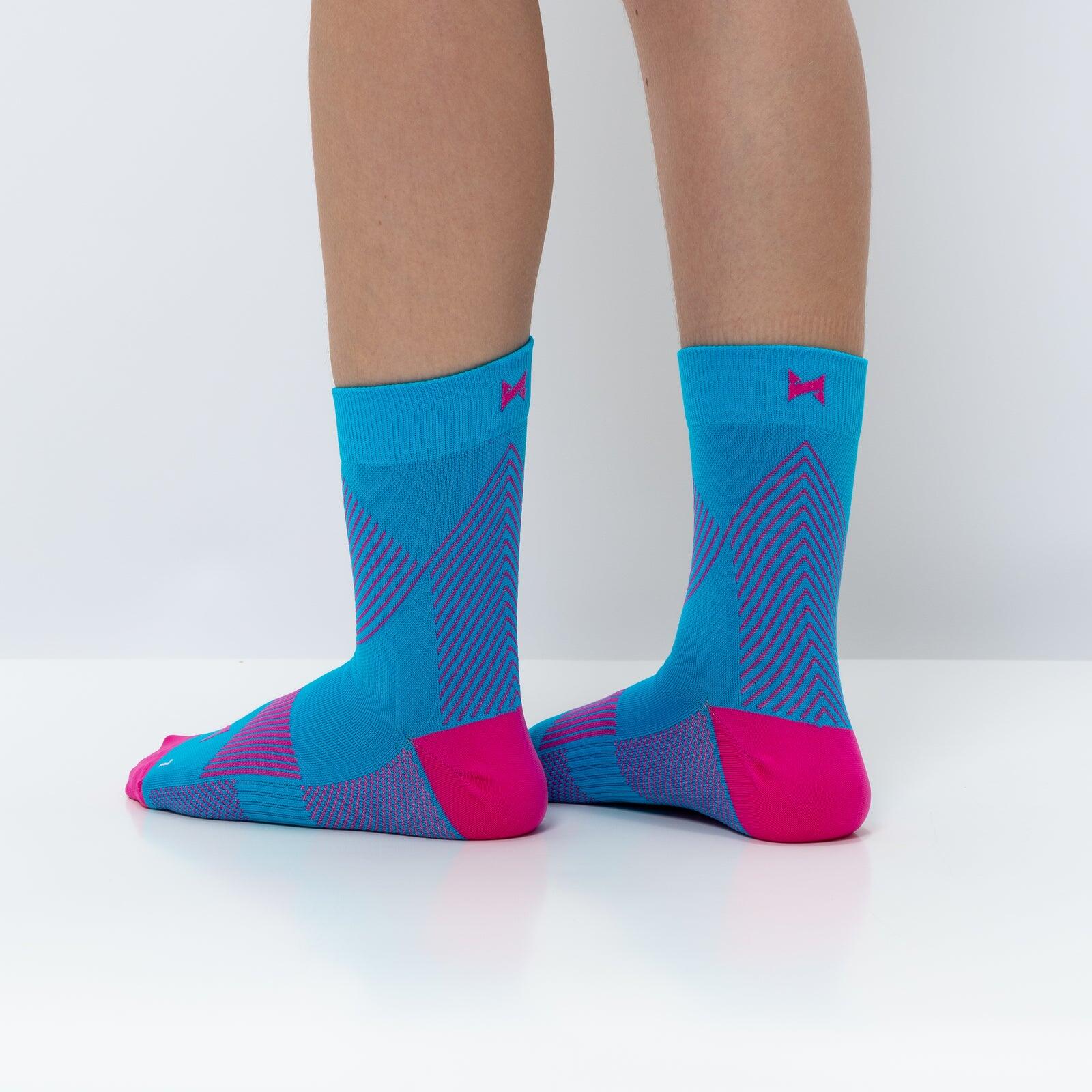 Hardloop Sokken Compressie Quarter 3-pack Multi Roze 3/7